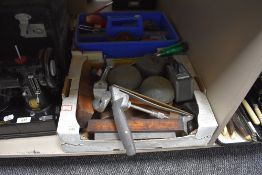 A selection of vintage fixtures fittings and wood working tools