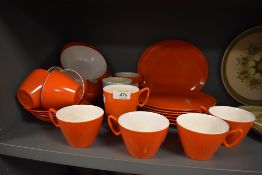 A selection of vintage camping or picnic tea and table wares by Gaydon Melmex