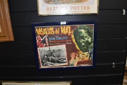 A vintage Italian lobby film poster framed and glazed Vasallos De Mal