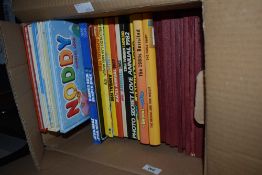 A selection of various childrens annuals and comics including thirteen The Broons and Oor Wullie