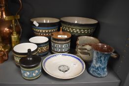 A selection of local interest studio pottery from Ambleside also Stramongate Hall dish