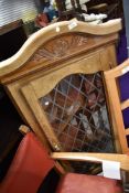 A vintage stained frame corner display