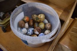 A selection of pot eggs including Delft style