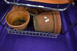 A selection of terracotta plantpots