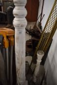 Two shabby chic torcheres