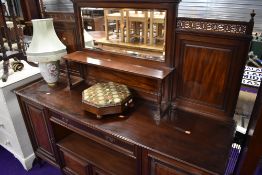 A late Victorian mahogany mirror back sideboard circa 1880, stamped Gillows, max dimensions