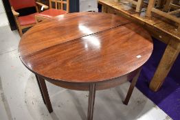 A pair of 19th Century mahogany 'D' end tables, approx 117 x 106 (joined size)