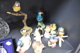 A selection of figural bird studies including Royal Worcester Coalport and Goebel
