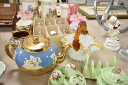 A selection of ceramics and glass ware including Sadler and Carleton ware