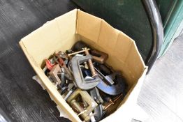 A selection of small size clamps and grips for woodworking etc