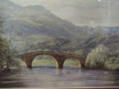 A water colour river landscape 19th century 22x34 cm famed and glazed