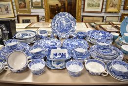 A selection of tea and table wares by Copeland Spode on blue back stamp and similar etc