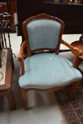 A reproduction French style salon armchair