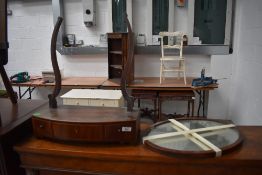 An Edwardian mahogany toilet mirror on drawer base