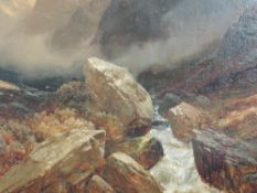 An oil painting, Clarence Roe mountain stream, 40 x 60cm, plus frame