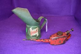 A half pint oil jug for Wakefield Castrol Motor oil and similar Kayes oiler
