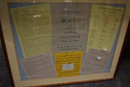 A local interest set of framed Westmorland Orchestra interest ephemera