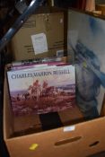A selection of wild west and native American literature and reference books including a poster print