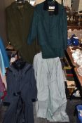 A selection of ladies retro coats and jackets, different colours and styles.