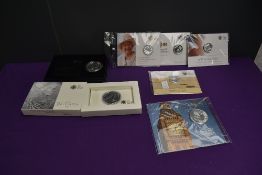 A collection of UK Silver Coins, 2016 £20 90th Birthday, 2014 £20 Outbreak of War, 2015 £20