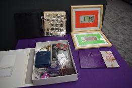 A collection of GB and World Coins in albums and loose along with four banknotes