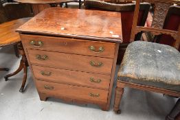 A 19th Century and later four drawer chest of small proportions, possibly converted from box