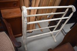 A Victorian style towel rail, later painted