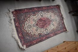 A traditional fireside rug, approx. 130 x 78cm, nice quality , possibly Belgian