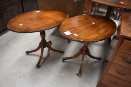 A pair of reproduction Regency occasional table, oval form . approx. 68 x 46cm