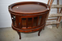 A repoduction hardwood cocktail or similar cabinet (please note tray has been attached to main