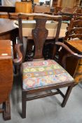 A 19th Century and later stained frame carver chair