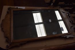 A Chippendale style wall mirror, width approx.37cm, and a period mirror in frame (af)