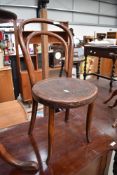 A traditional child's bentwood chair