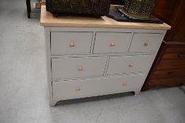 A modern part painted chest of 'Ted Rogers' drawers, width approx. 105cm