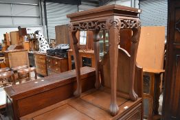 An Oriental hardwood occasional table , width approx. 51cm