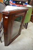 A 19th Century mahogany corner wall display