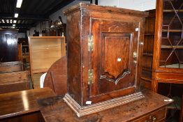 A 19th Century oak wall cupboard (past worm treated) (selling for St Johns Hospice, Lancaster)