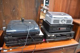 A selection of hifi separates including Technics and JVC