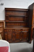 A good quality reproduction oak dresser, believed to be Titchmarsh and Goodwin, width approx.