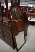 An early to mid 20th Century mahogany full length wall mirror, approx. 133cm