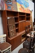 A mid 20th Century vintage part teak lounge unit, of Scandinavian style design, possibly Mobler,