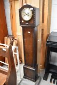 An early 20th Century oak cased 'grandmother' clock
