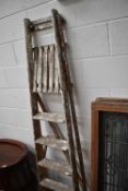 A wooden step ladder