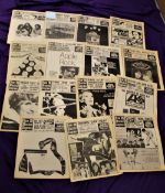 A lot of fifteen copies of the New Musical Express newspapers , these are well preserved with no cut