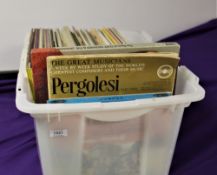 A large lot of 80 vinyl records - a mixed bag of many styles - may be good for online seller ,