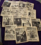 A lot of fifteen copies of the New Musical Express newspapers , these are well preserved with no cut