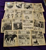 A lot of fifteen copies of the New Musical Express newspapers , these are well preserved with no cut