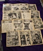 A lot of fifteen copies of the New Musical Express newspapers , these are well preserved with no cut