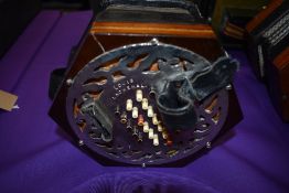 A Lachenal Concertina, 46 Button, Chrome end plate. Stamped Louis Lachenal/Dutch , serial number