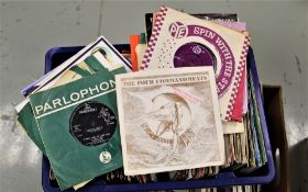 A lot of 160 7 inch singles , many era and styles covered - a lot in company bags - viewing is
